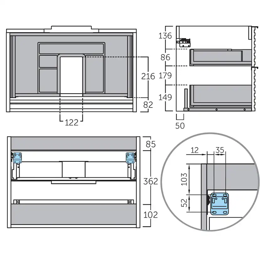 Kommod 120 cm Tenfors Stilja Valnöt 4 lådor