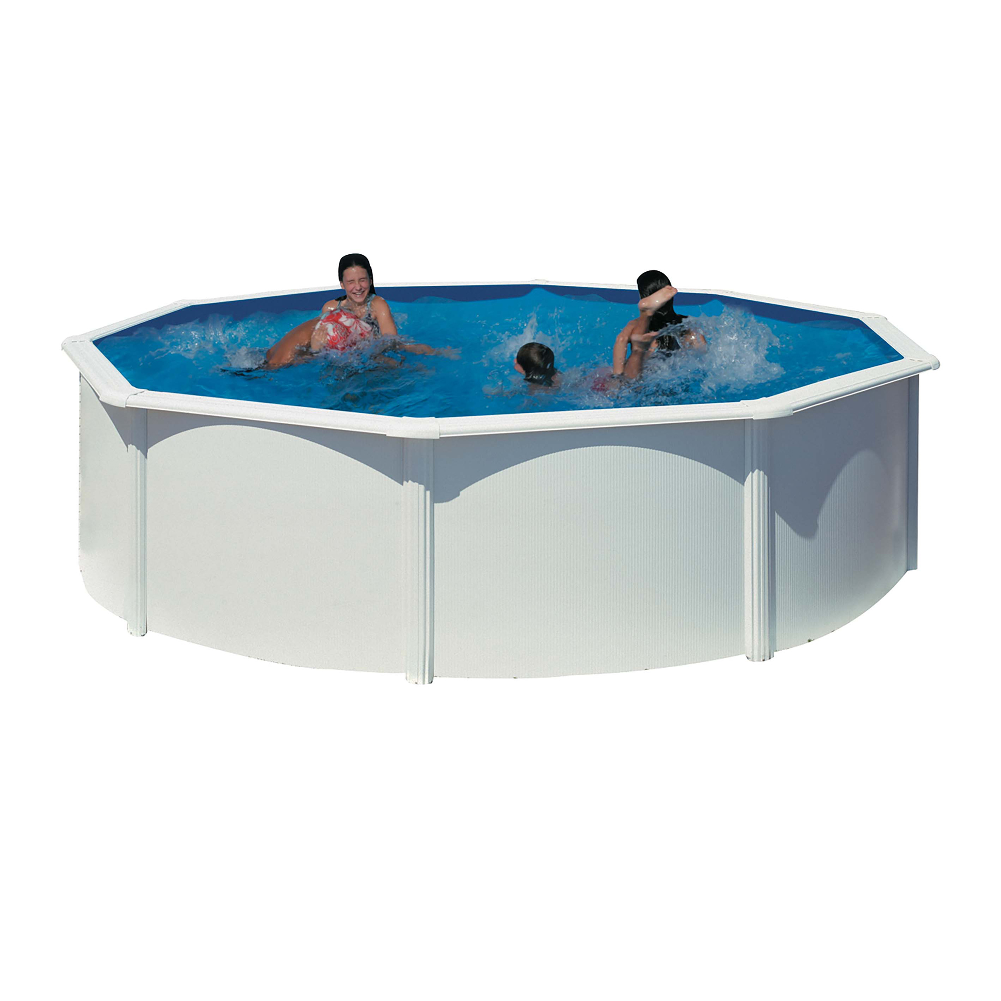 Basic Pool Rund Ø460 x 120 cm, Vit Ø460 cm, Djup: 120 cm, Färg:  Vit