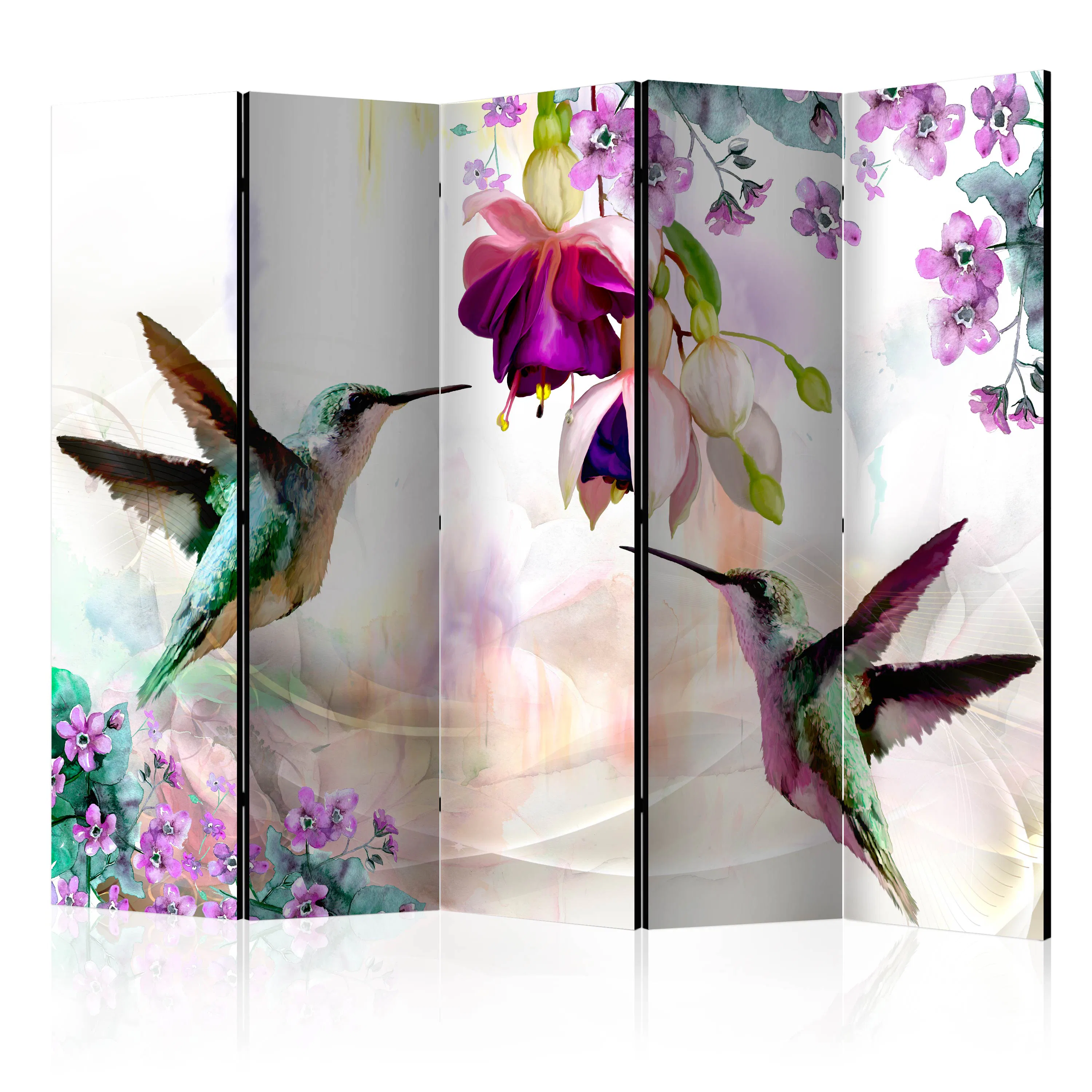 Rumsavdelare Skärmvägg Arkiio Hummingbirds and Flowers II 225x172 cm