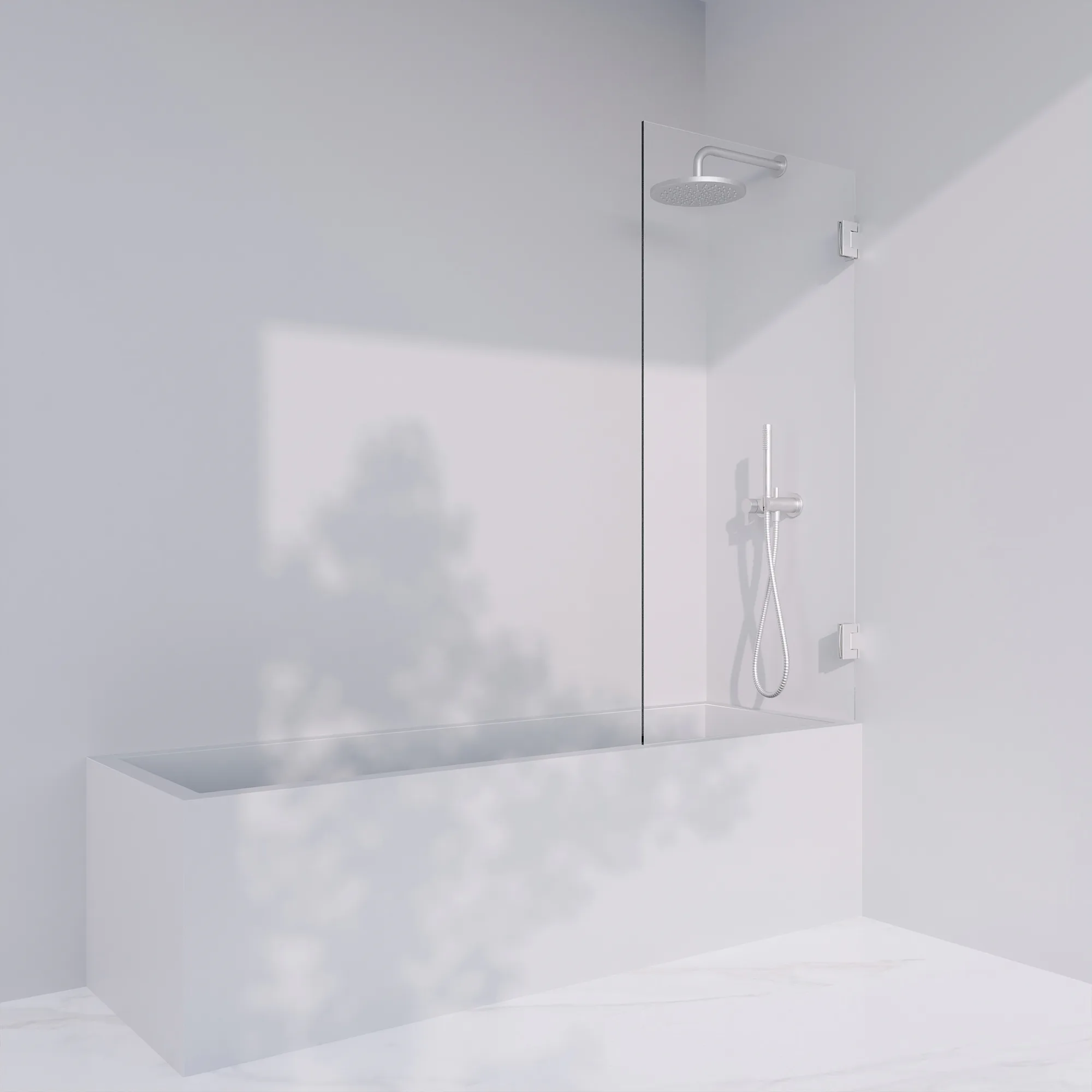 Invitrea Flair GK2/77x140/Blank krom/Klart glas Glastyp:Klarglas, Profil:Krom