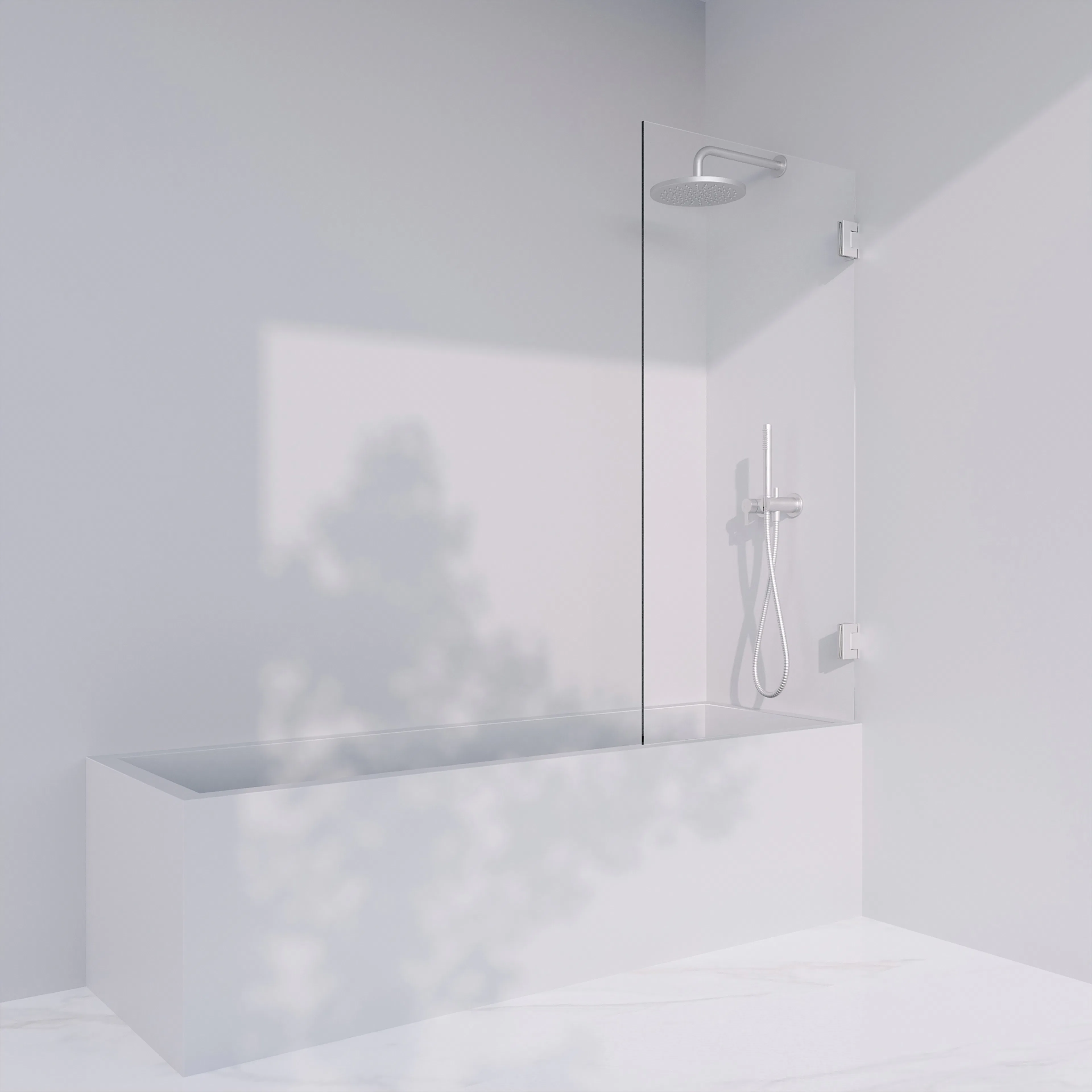 Invitrea Flair GK2/77x140/Blank krom/Klart glas Glastyp:Klarglas, Profil:Krom