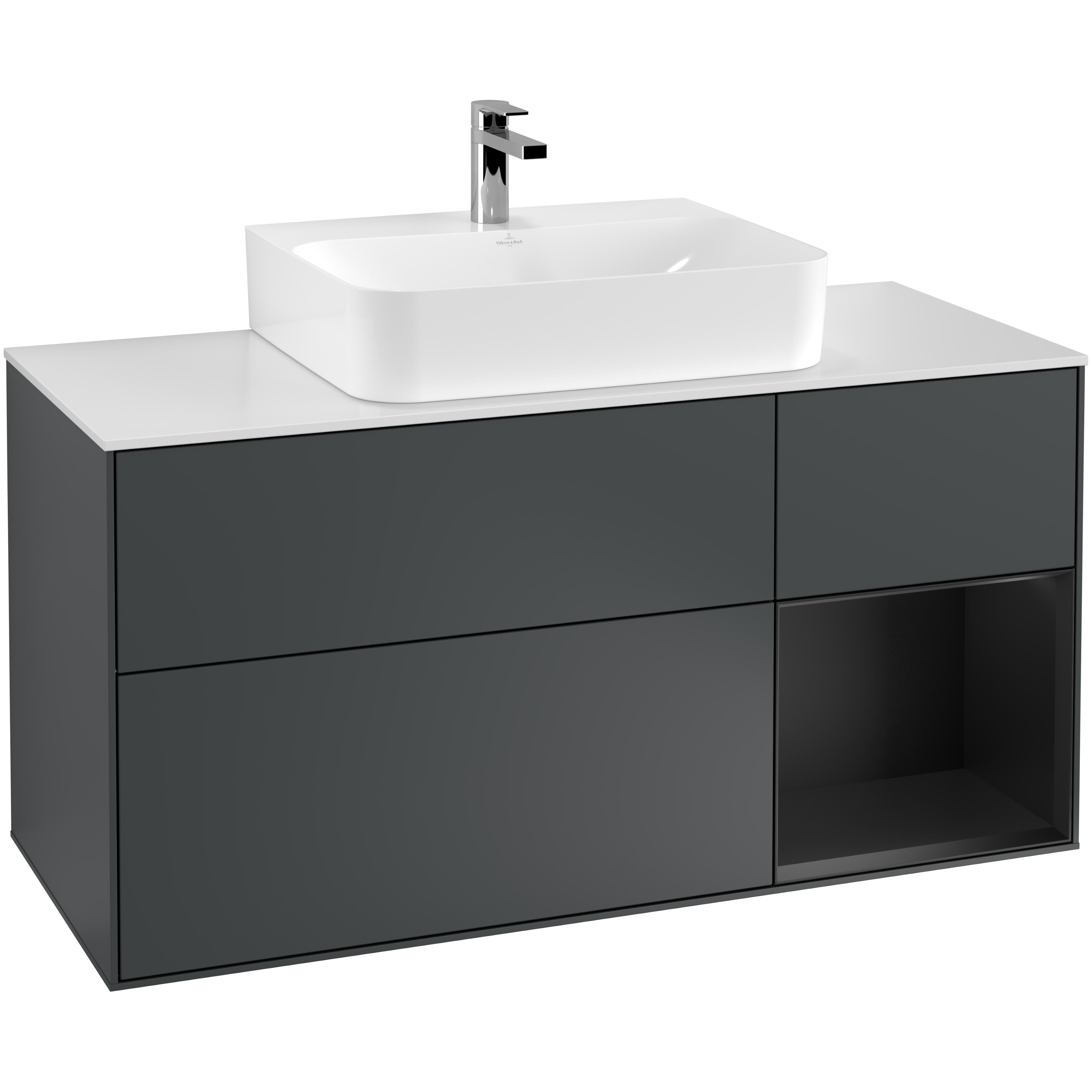 Tvättställsskåp Villeroy & Boch Finion med 3 Lådor Hylla och Bänkskiva för Centrerat Tvättställ