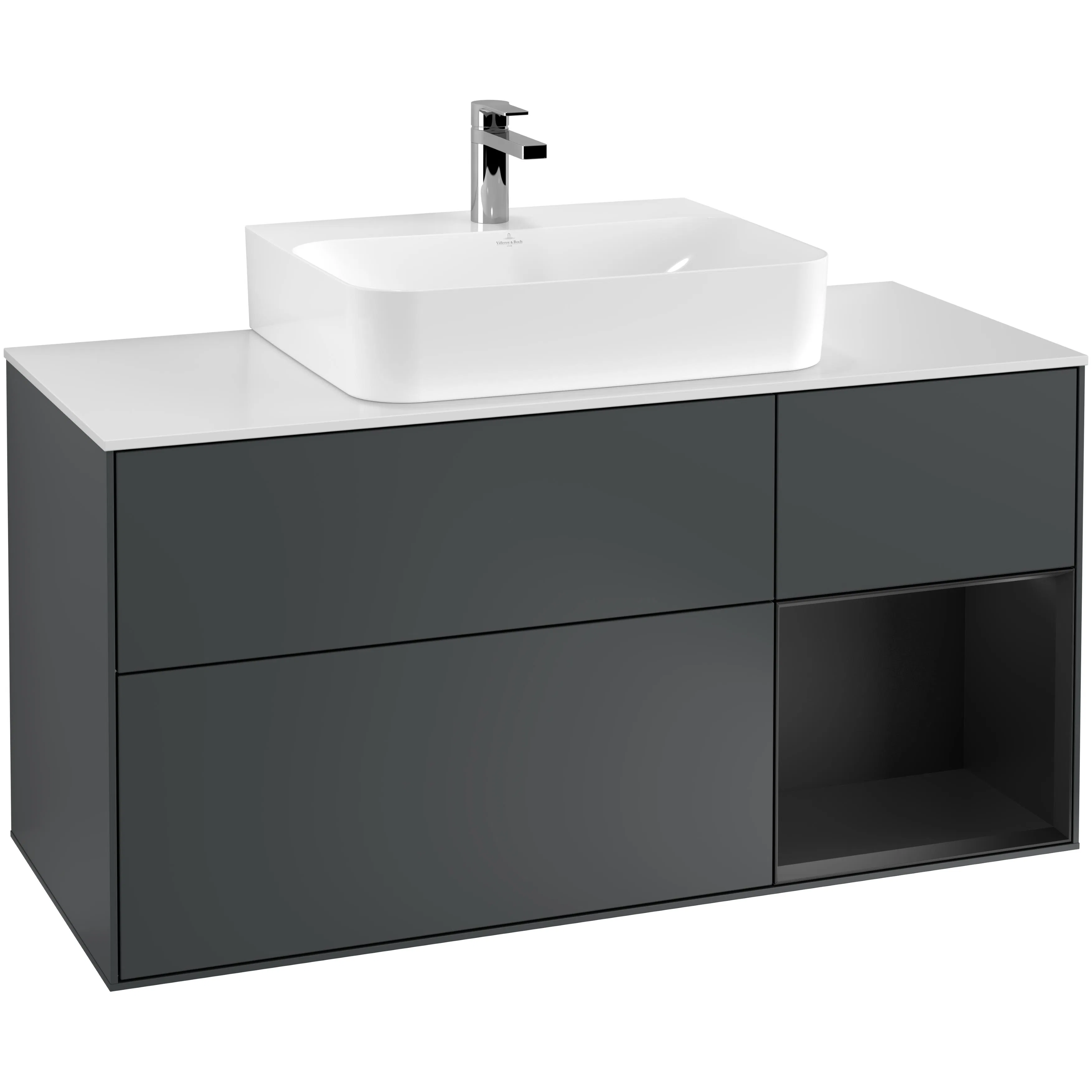 Tvättställsskåp Villeroy & Boch Finion med 3 Lådor Hylla och Bänkskiva för Centrerat Tvättställ