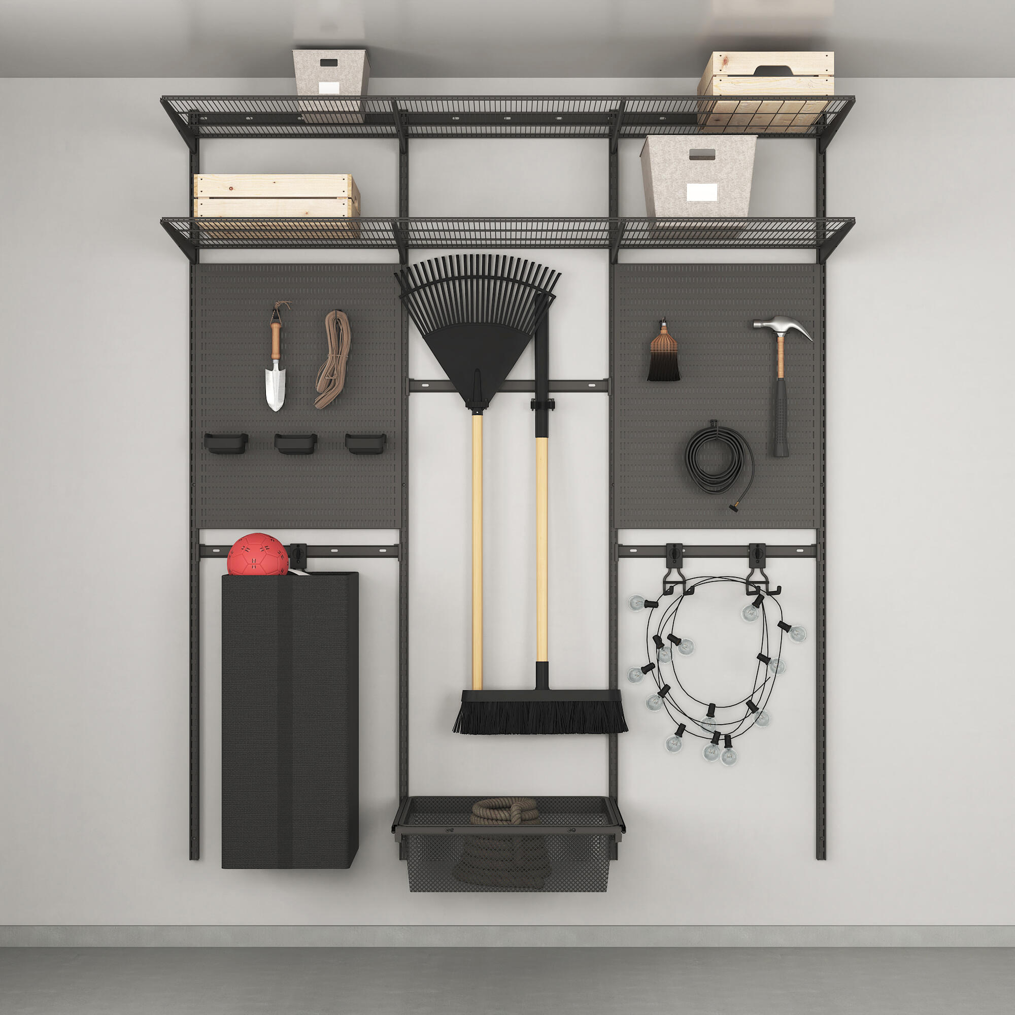 Trädgårdsförvaring Elfa Ready Solution 2 Garage+ B: 1855 mm med Täcklist