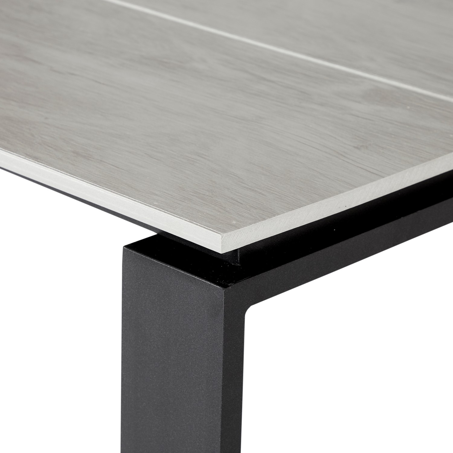 GARDEN TABLE 210X100CM Svart/Grå
