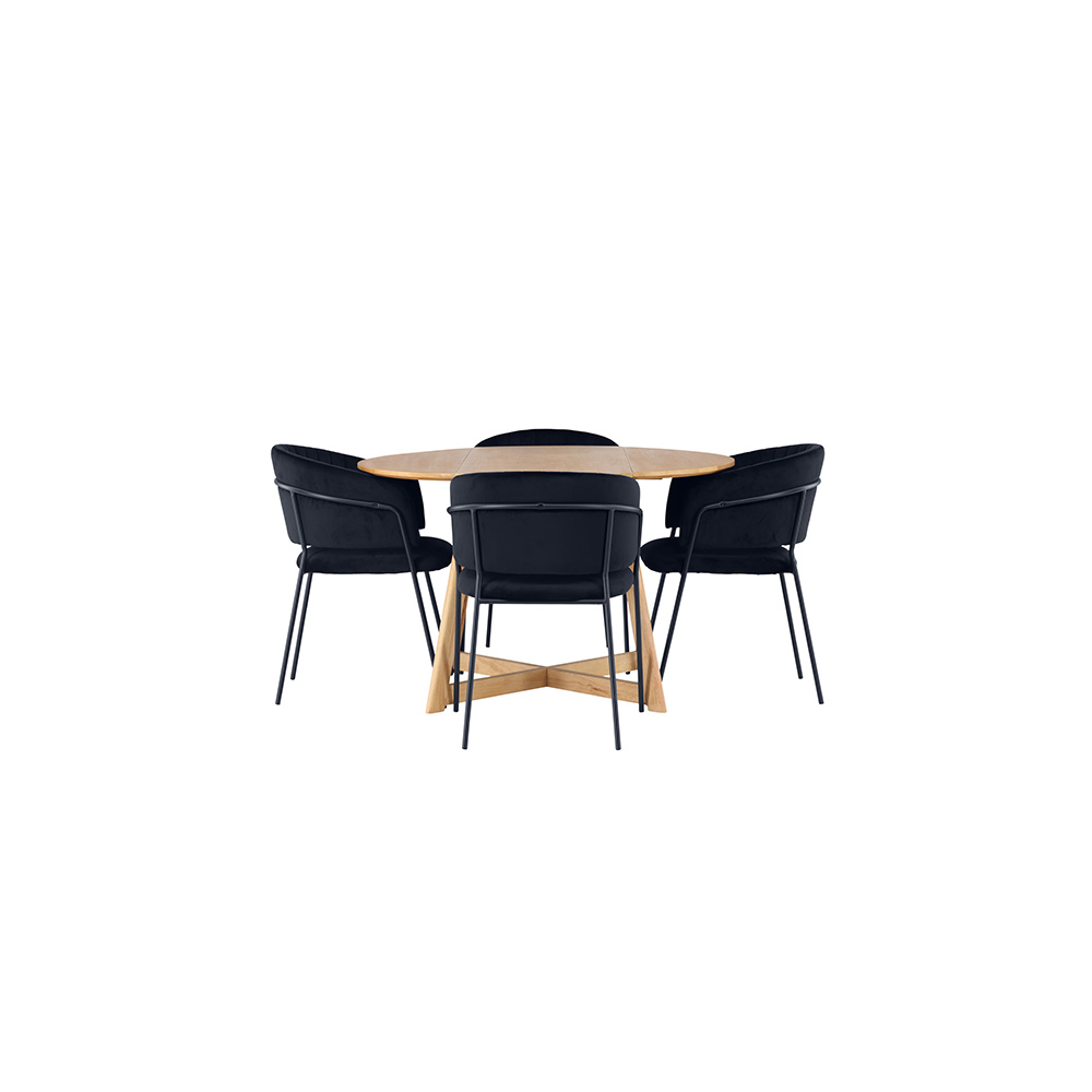 Matgrupp Venture Home Yakidon Ø120 cm med 4 st Selma stolar