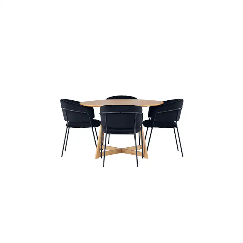 Matgrupp Venture Home Yakidon Ø120 cm med 4 st Selma stolar
