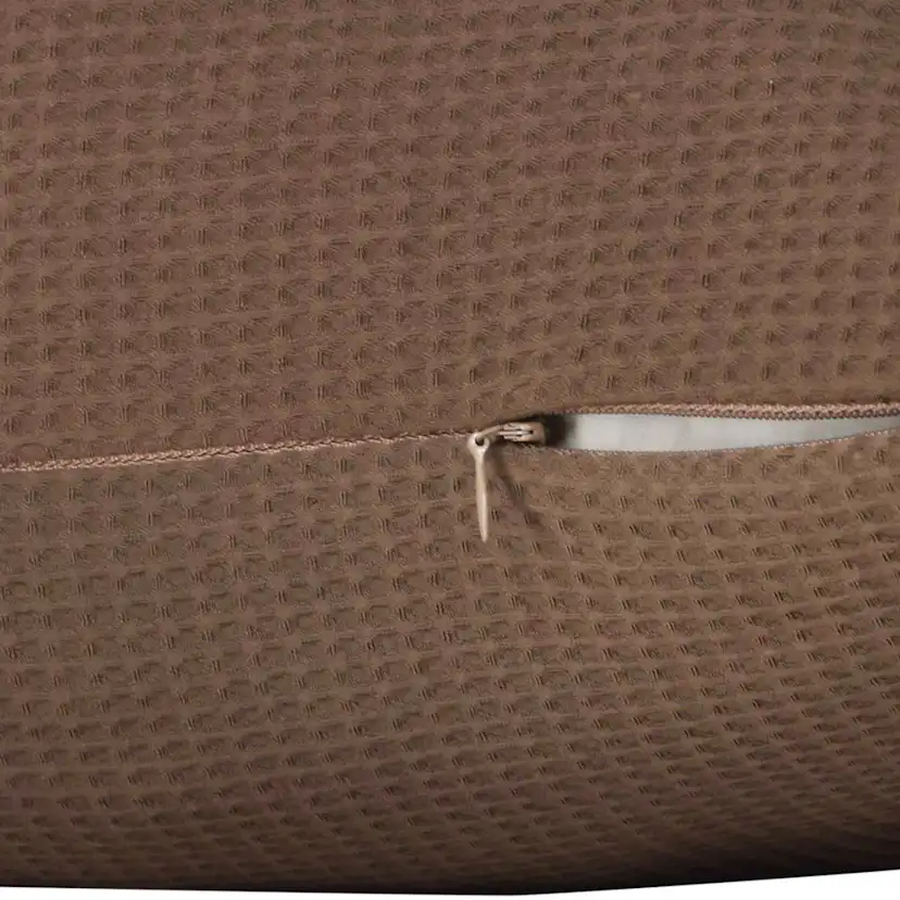 Celine Cushion Cover Poly Waffle - Dark Brown Mörkbrun