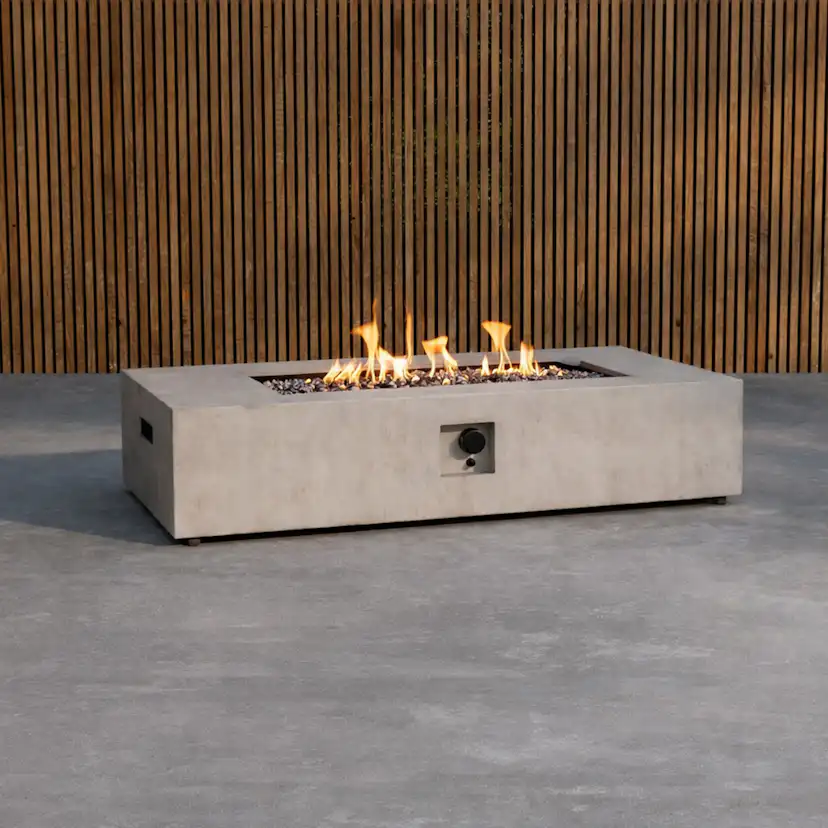 Kea Fire Pit Rectangular 137x69x31 cm - Grey Grey