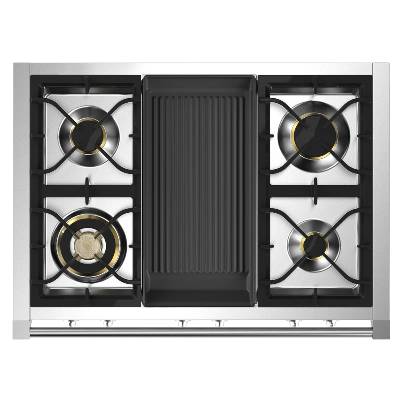 Gasolspis Steel Ascot Combi-Steam 90 cm Nero Brass med BBQ och ångfunktion