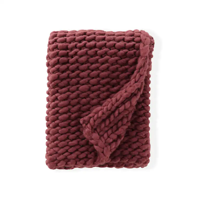 Kate Throw 170 x 130 cm - / Burgundy Polyester Pläd Venture Home Kate