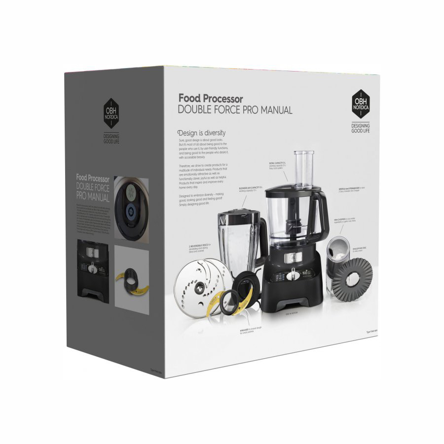 Matberedare OBH Nordica Double Force Pro Manual med Blender & Minihackare