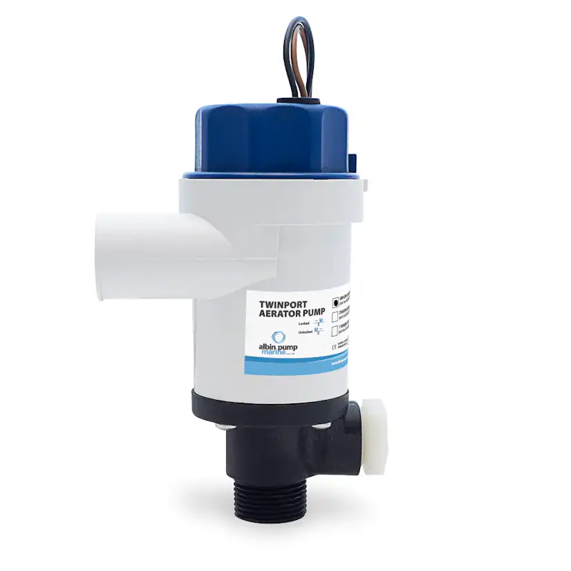 Pump Albin Group Marine Twinport Aerator 1100 GPH 12V