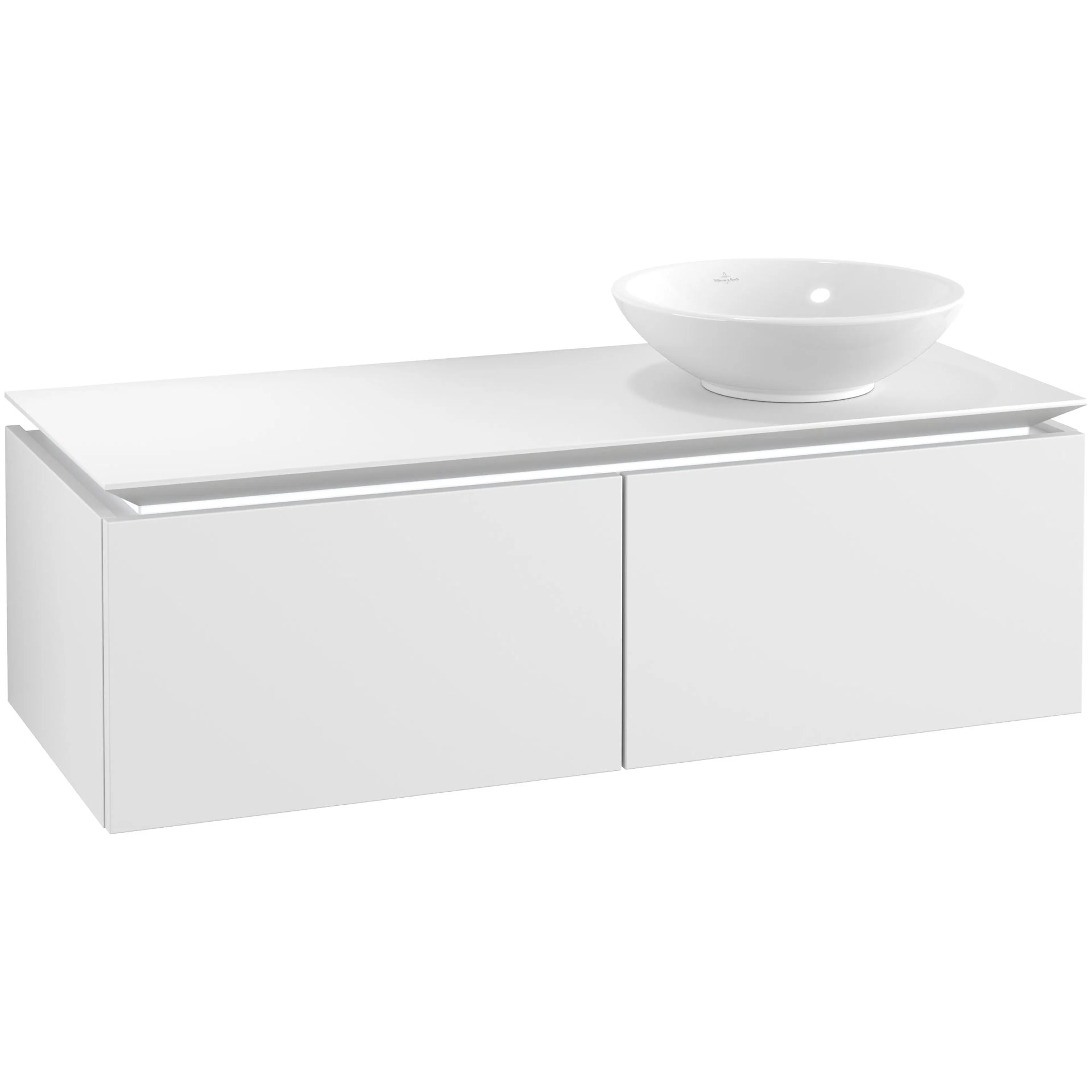 Tvättställsskåp Villeroy & Boch Legato Kompakt 1200 med 2 Lådor för Ocentrerat Ytmonterat Tvättställ