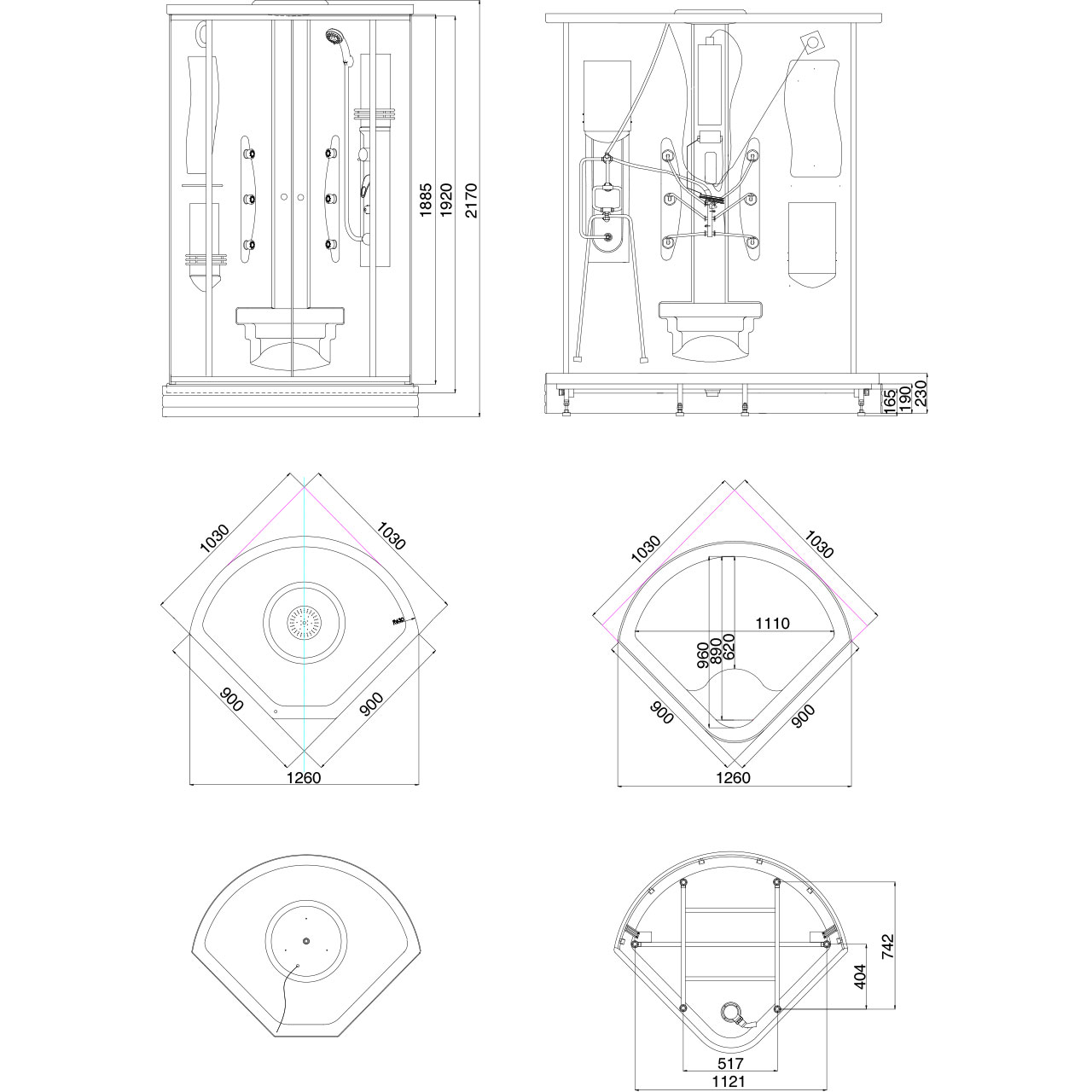 Duschkabin Arrow 6016