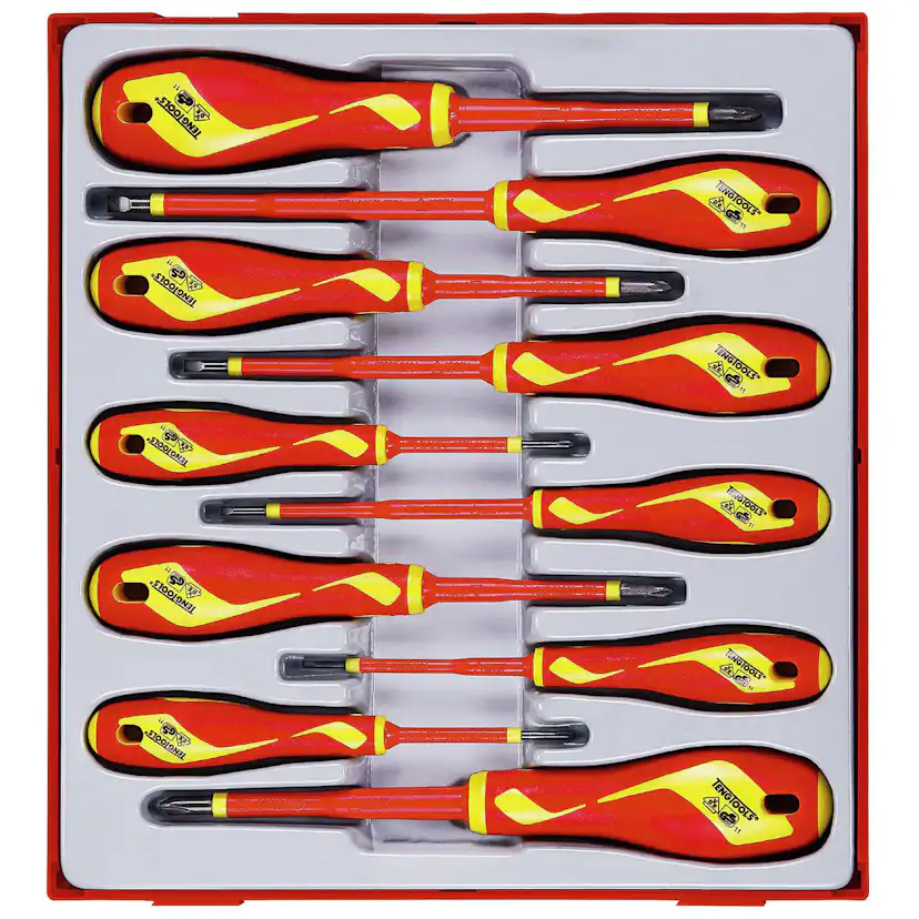 Skruvmejselsats 10 delar för 1000 volt Teng Tools TTDV910N