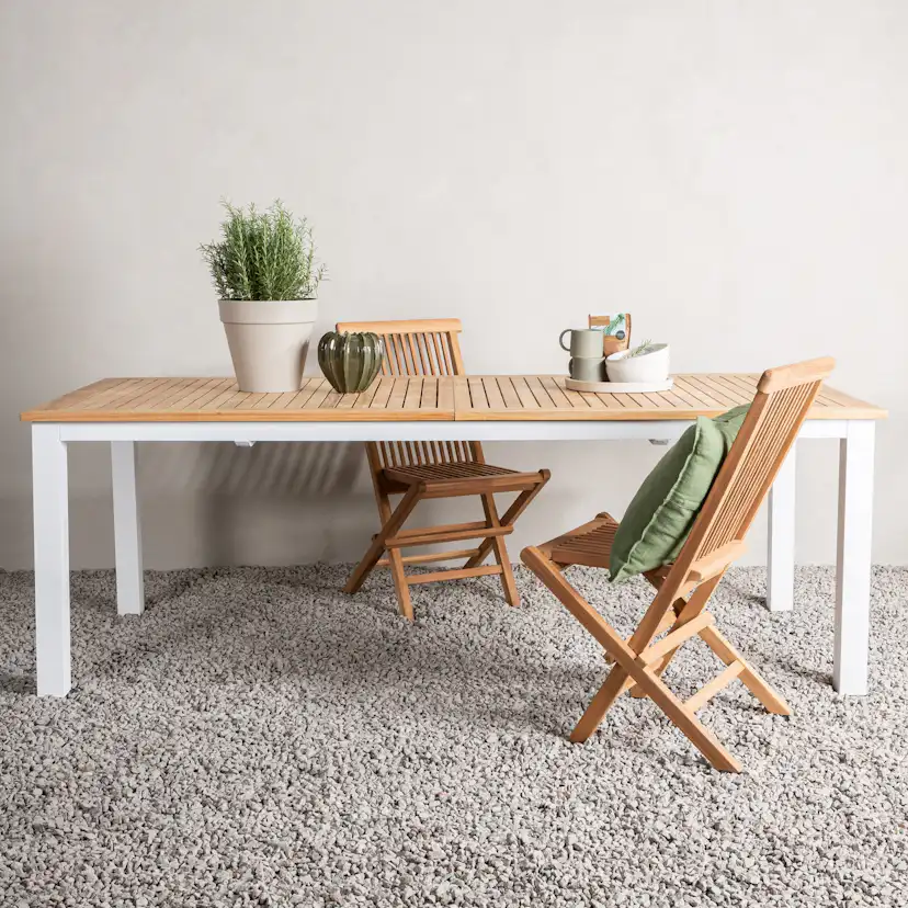 Panama - Table - 224/324*100 - Vit Alu/Teak Vit/Teak