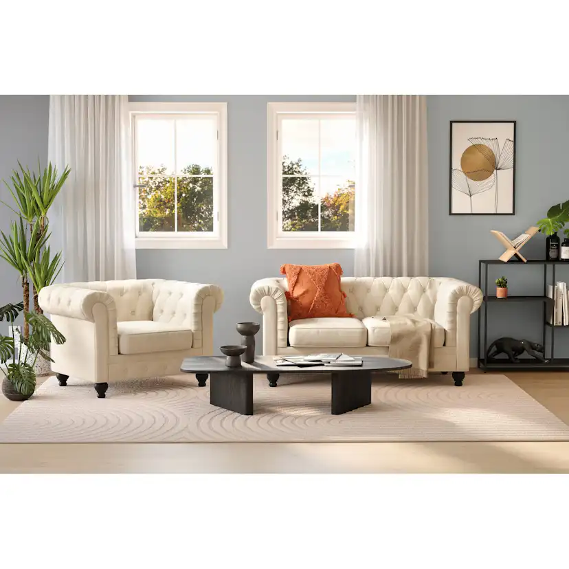 Soffa Manor House Chesterfield Lyx 2-sits Beige