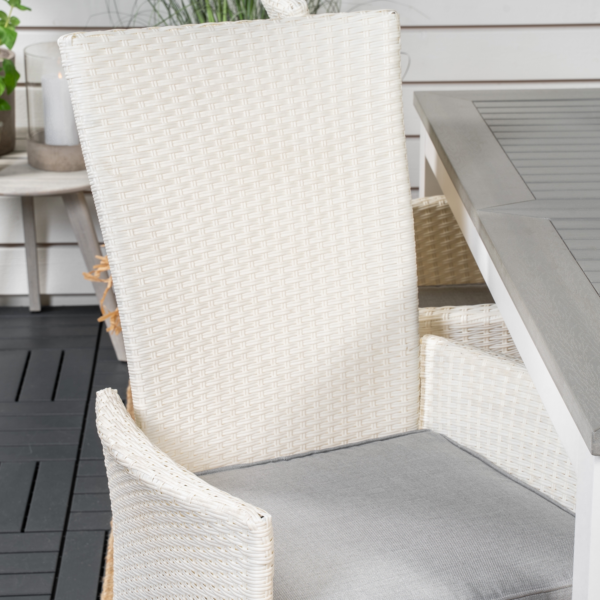 Albany Dining Table 152/210*90 - White Alu / Grey Aintwood+P Vit/Grå