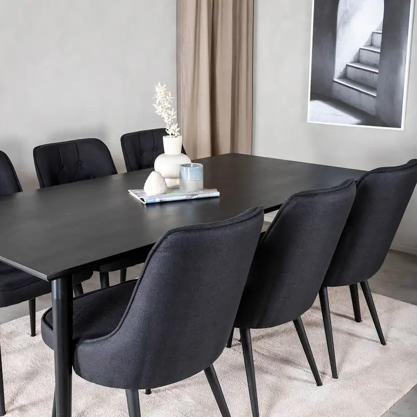 Matgrupp Venture Home Dipp med 6 Velvet Deluxe Stolar
