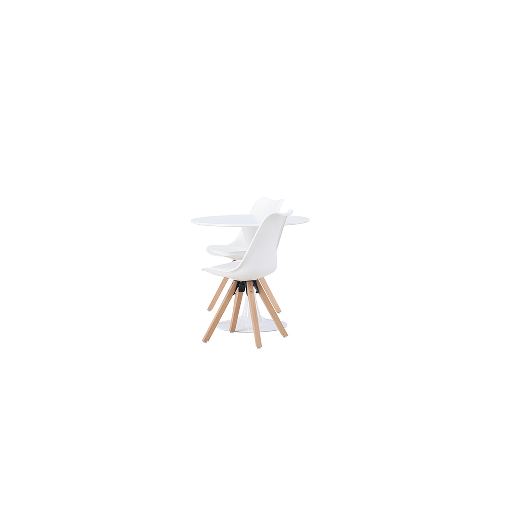 Matgrupp Venture Home Hamden Ø60 cm med 2 st Zeno stolar Vit