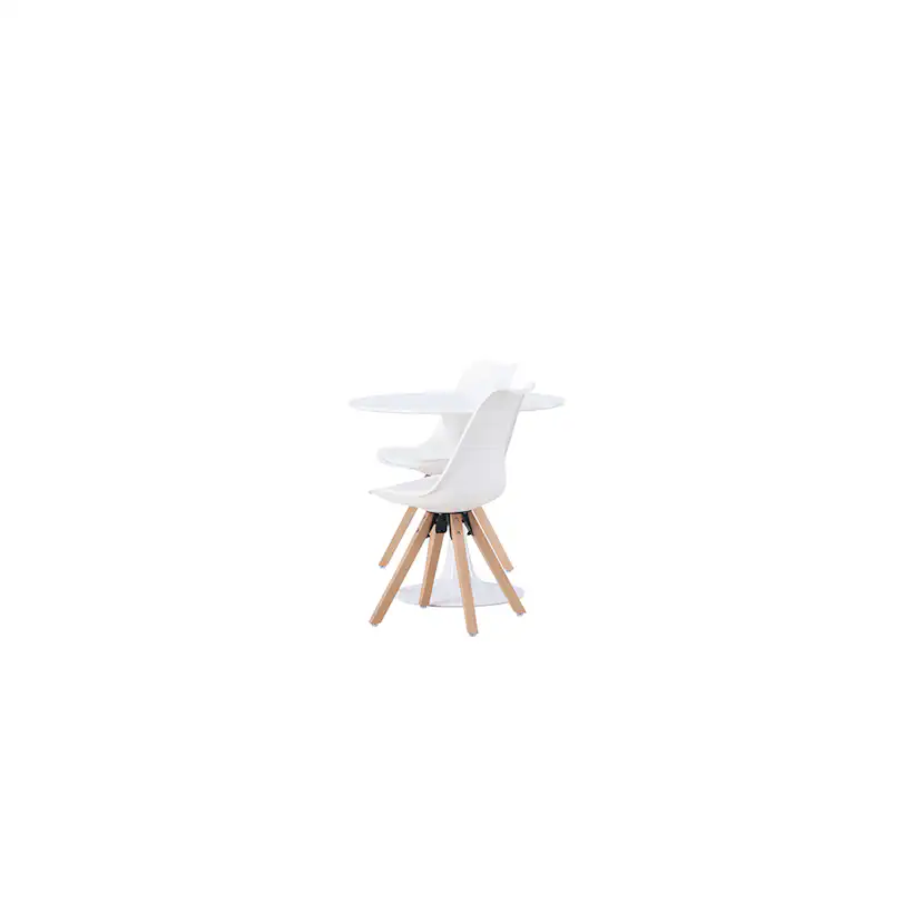 Matgrupp Venture Home Hamden Ø60 cm med 2 st Zeno stolar Vit