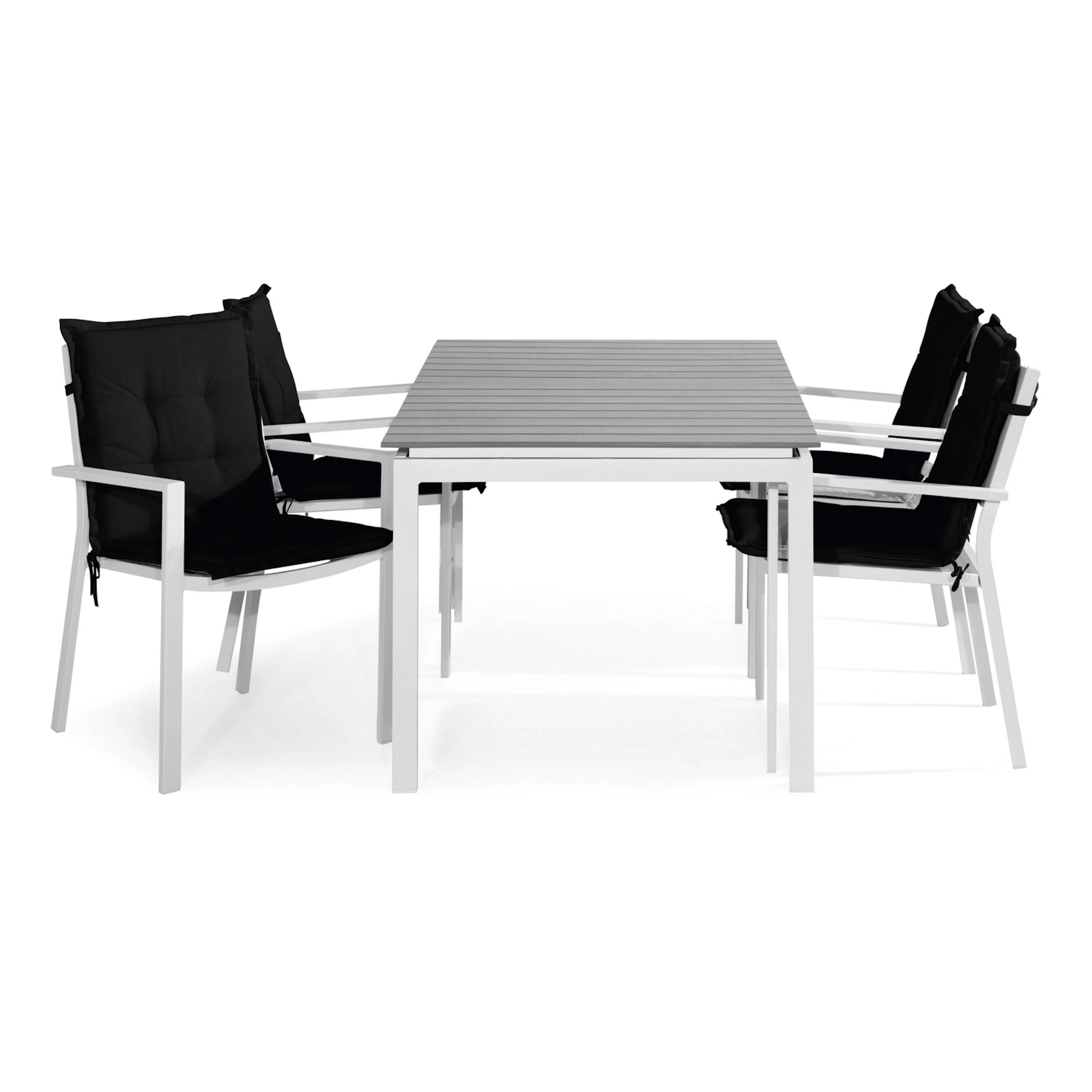 Matgrupp Comfort Garden Tunis 152-210x90 Aintwood med 4 Stapelstolar