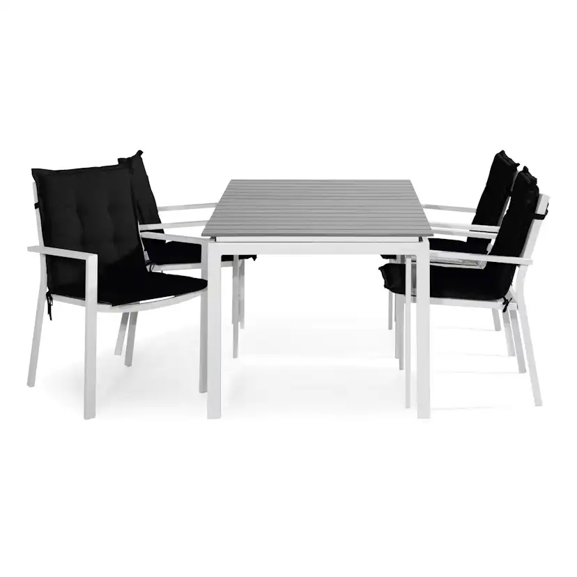 Matgrupp Comfort Garden Tunis 152-210x90 Aintwood med 4 Stapelstolar