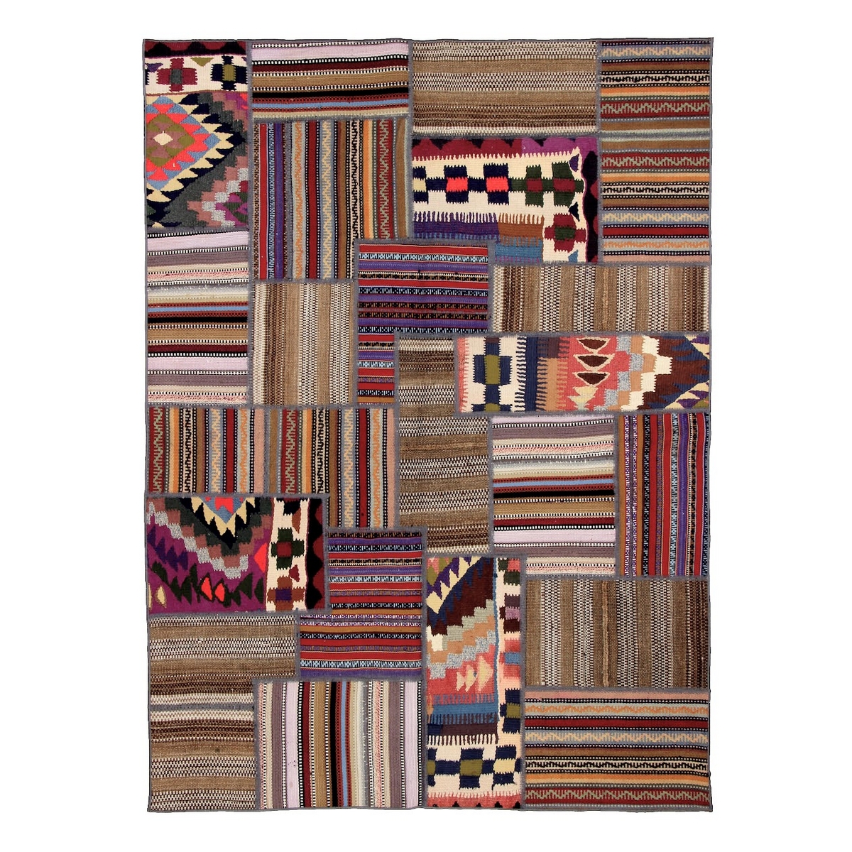 Persisk Patchworkmatta Arkiio Shiraz/Azerbajdzjan Flerfärgad 146x203