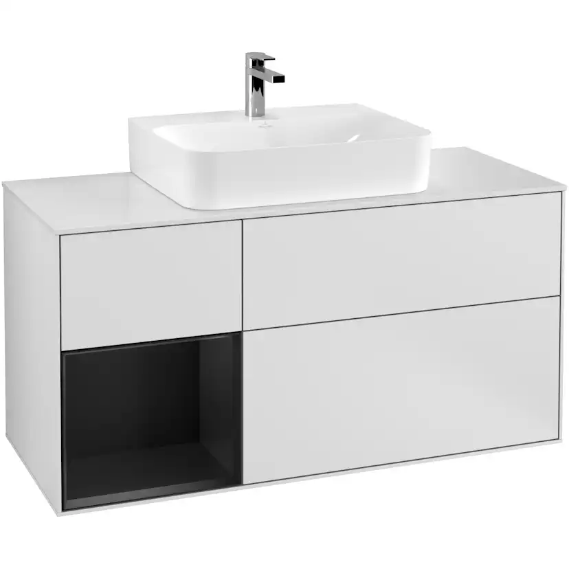 Tvättställsskåp Villeroy & Boch Finion med 3 Lådor Hylla och Bänkskiva för Centrerat Tvättställ