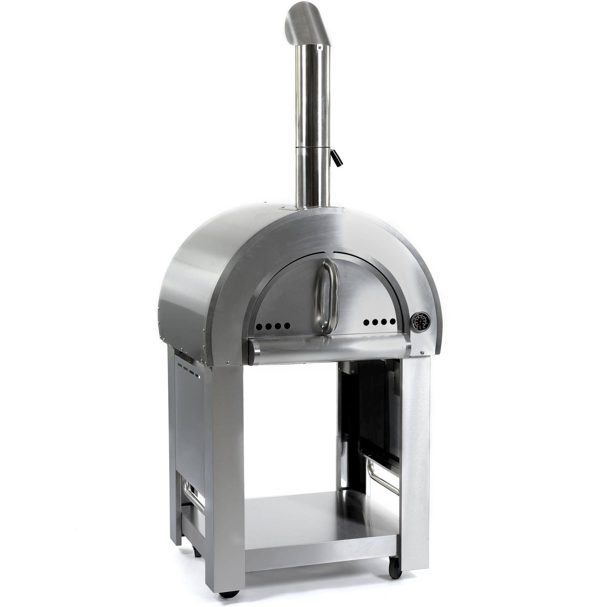 Pizzaugn Metalcraft Milano Vedeldad i Rostfritt Stål med Sidobord