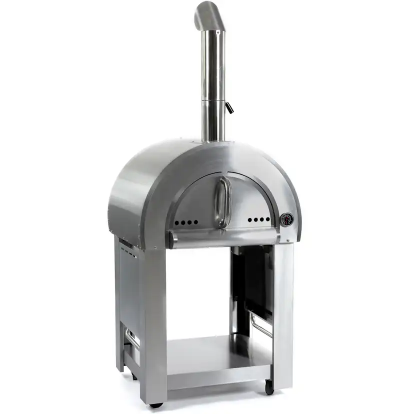 Pizzaugn Metalcraft Milano Vedeldad i Rostfritt Stål med Sidobord