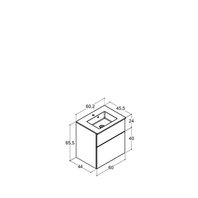 60,2 cm Minore set H64, 2lå. vit mat 602 mm, Matt Vit