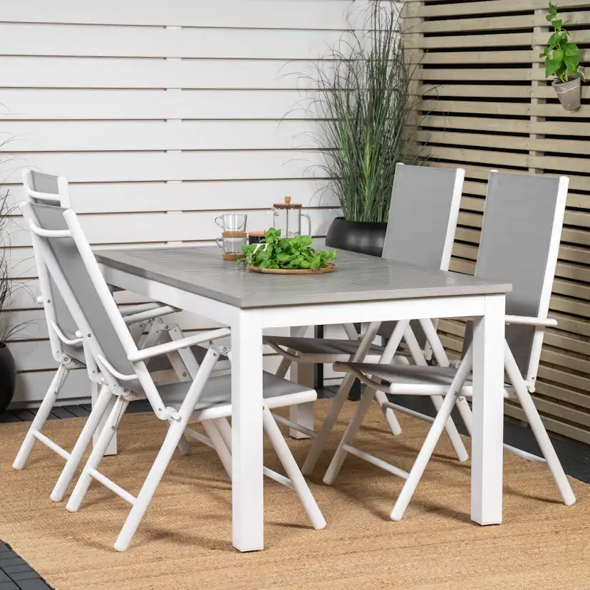 Matgrupp Venture Home Aleyna 160/240 med 4 Bront Matstolar