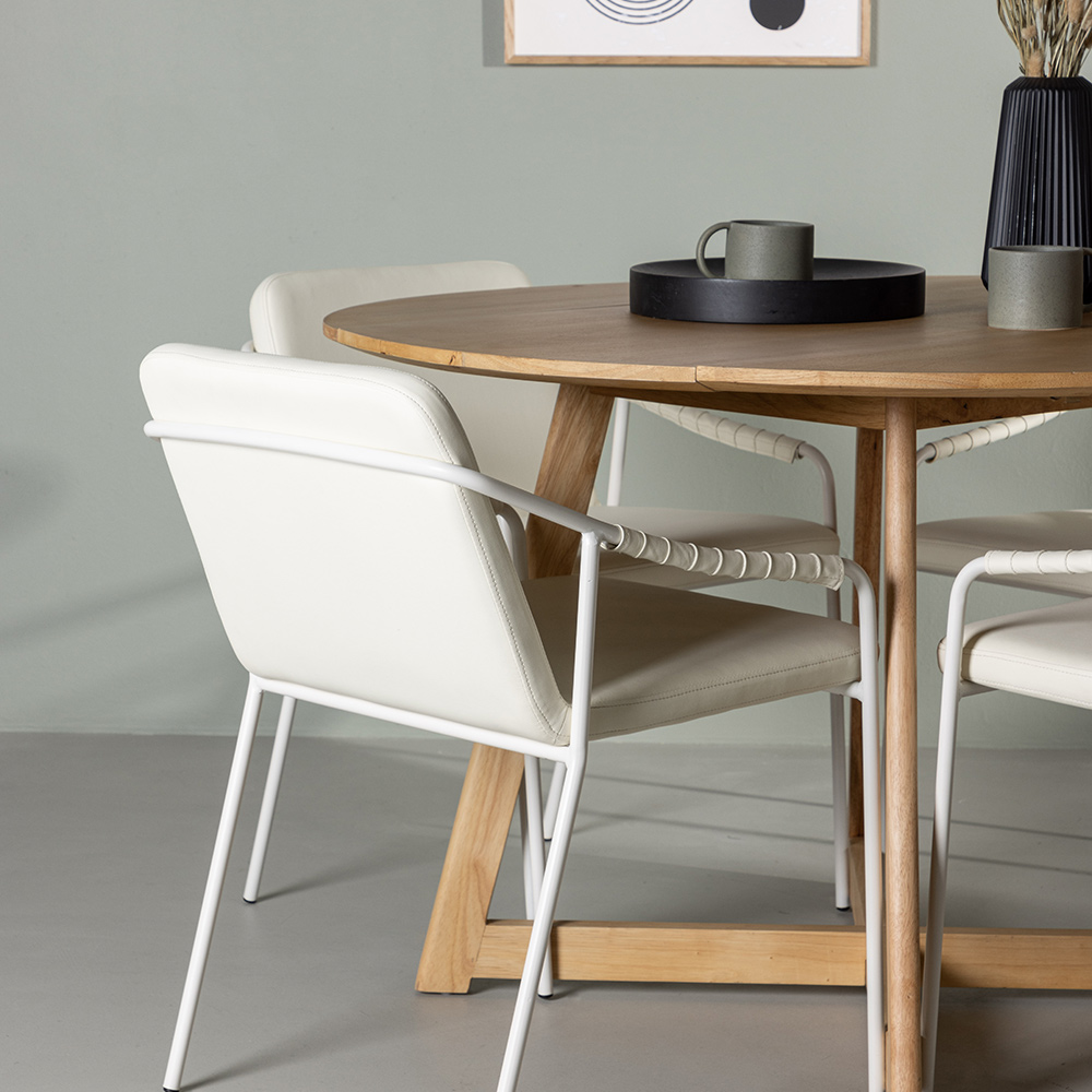 Matgrupp Venture Home Yakidon Ø120 cm med 4 st Tvist stolar