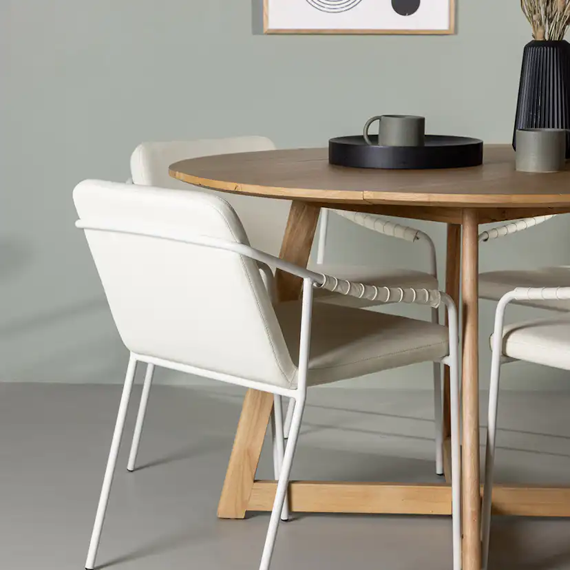 Matgrupp Venture Home Yakidon Ø120 cm med 4 st Tvist stolar
