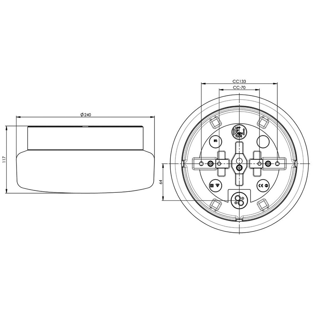 Vägg-/Taklampa Ifö Electric Classic IP44 Rak E27