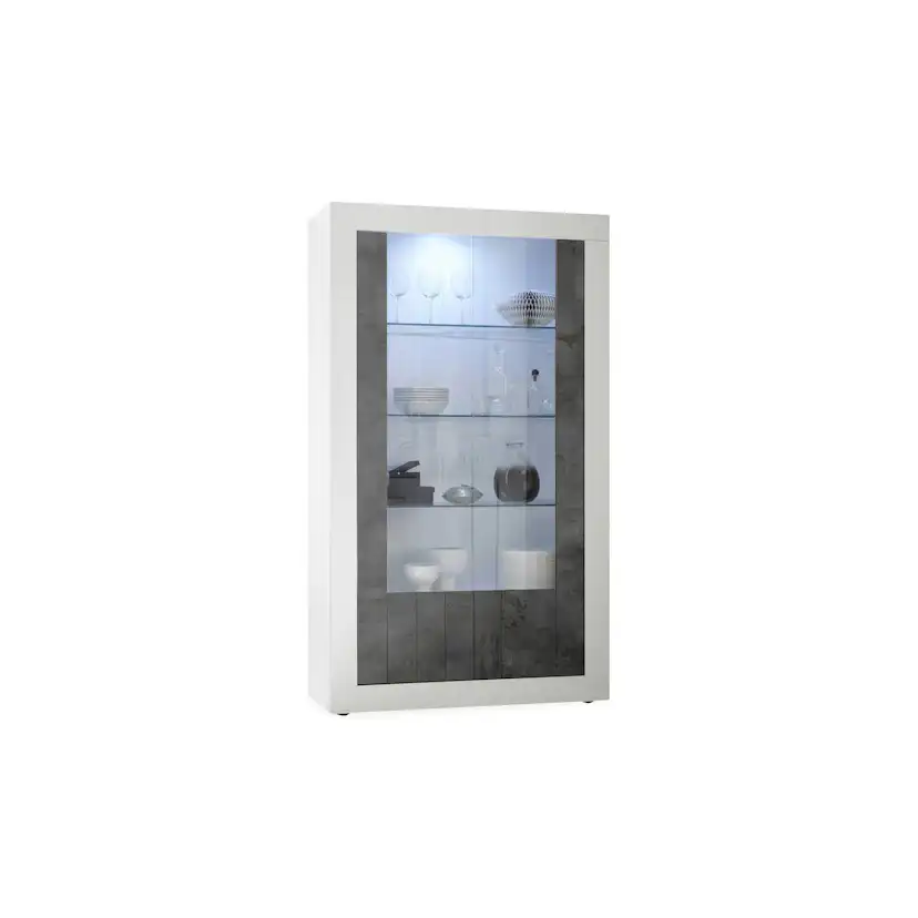 Vitrinskåp LC Spa Urbino 190 cm Grå/Vit