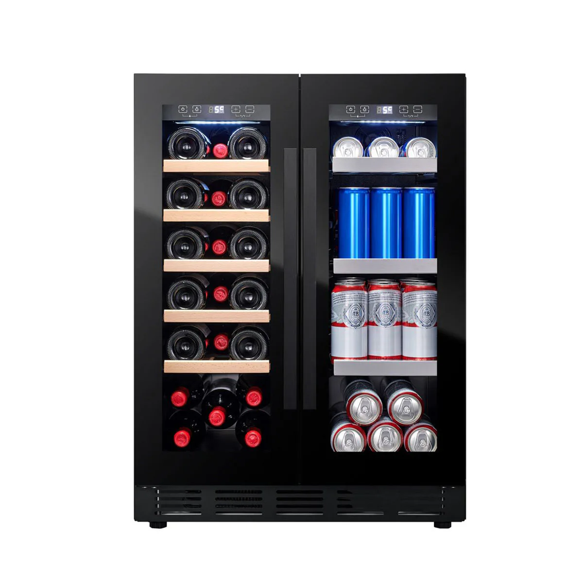 Vin- och ölkyl Cavin Arctic Collection 60 Duo Fullglass Black Inbyggbar