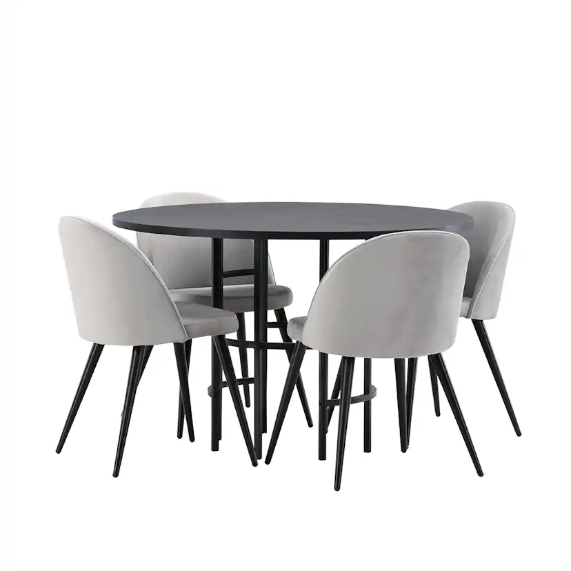 Matgrupp Venture Home Copenhagen med 4 Velvet Stolar