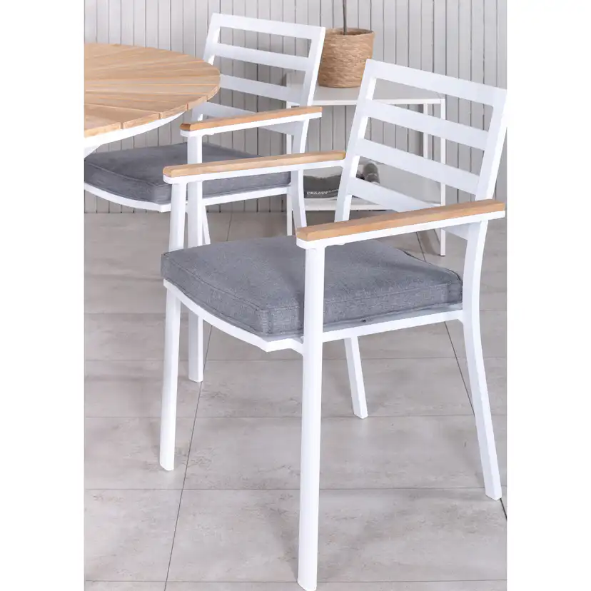 Matgrupp Venture Home Mendi Rund med 6 Bury Stolar