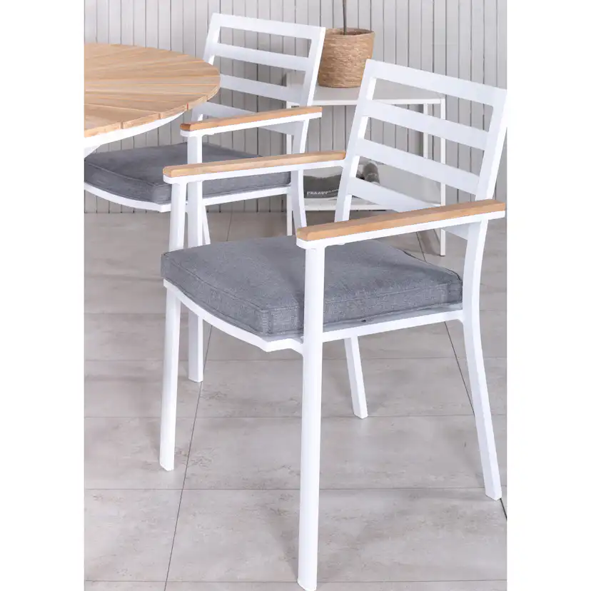 Matgrupp Venture Home Mendi Rund med 6 Bury Stolar