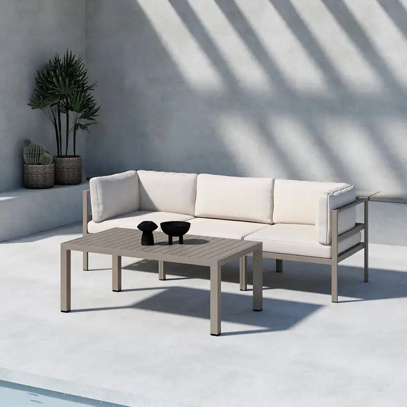 Loungegrupp Venture Home Copacabana Soffbord 45x120x70 med 2+1 Soffmoduler