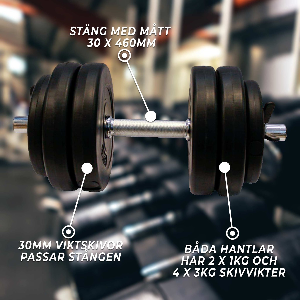 Hantlar Fitn Shape 2 st 30 kg Justerbar