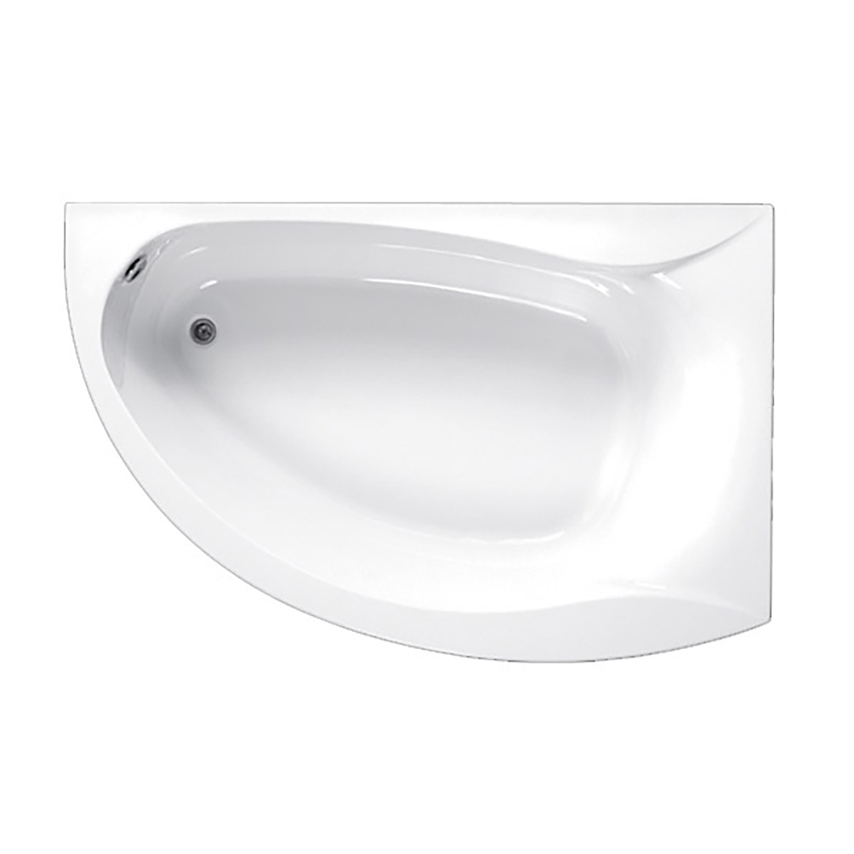 Omega hörnkar 1700x1050mm akryl Höger, Standard