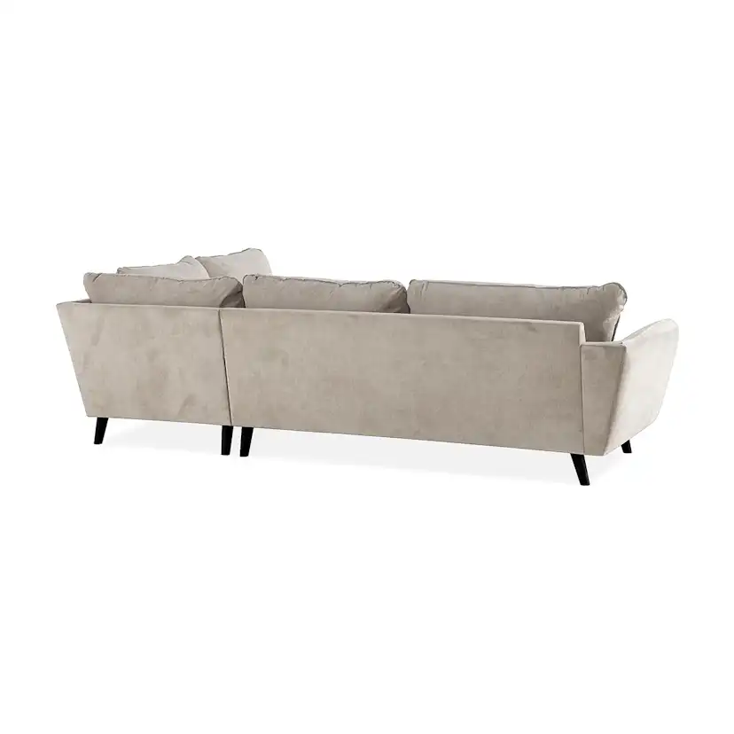 Trend Lyx Schäslongsoffa Höger Beige, Svarta ben