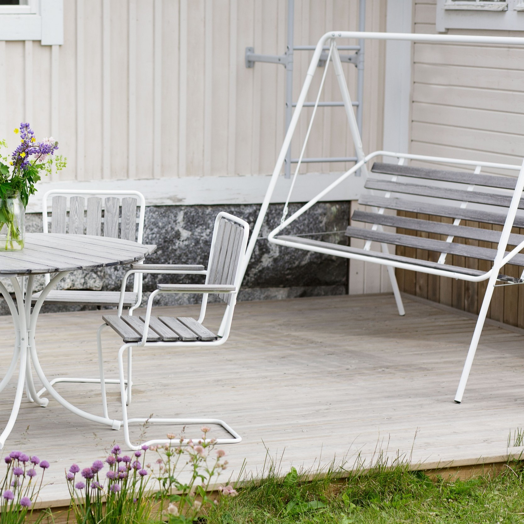 Retro  3-p hammock, vit stumme Vit/Grå