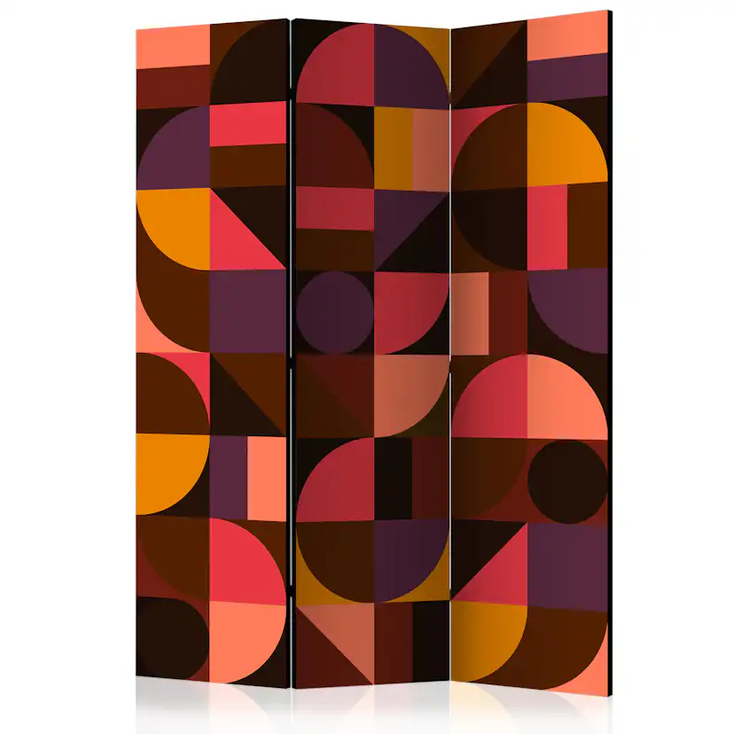Rumsavdelare Skärmvägg Arkiio Geometric Mosaic Red 135x172 cm