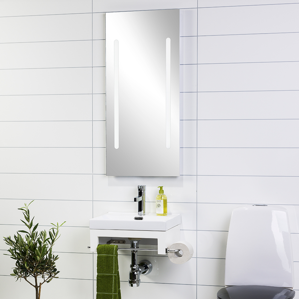 Möbelpaket Noro Touch med Sky Spegel Matt Vit