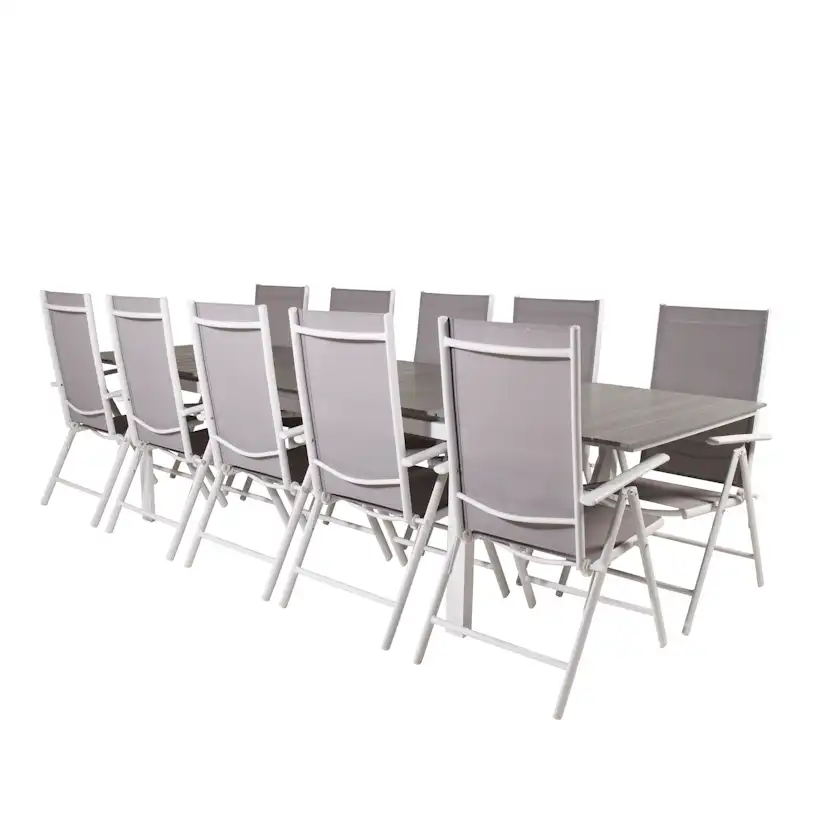 Levels Dining Table 224/324*100 - White Alu / Grey Aintwood Vit/Grå